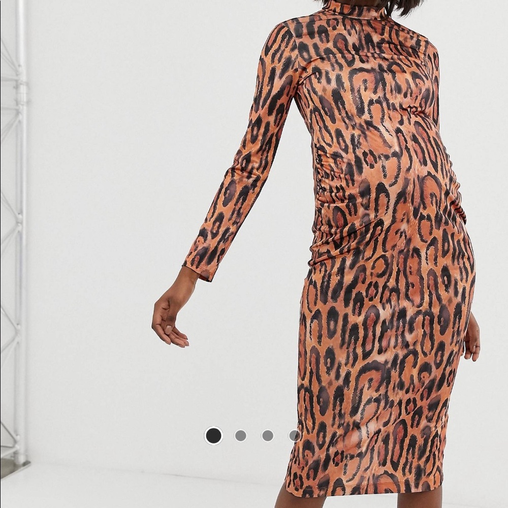 NWT ASOS Maternity Leopard Print Bodycon Dress